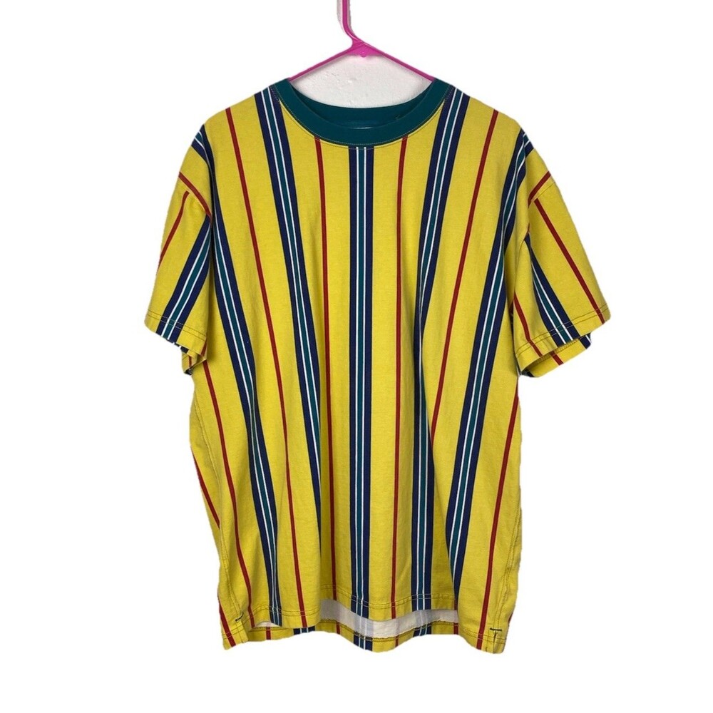 Urban Oufitters Mens Size Medium Short Sleeve Crewneck Cotton Striped T Shirt